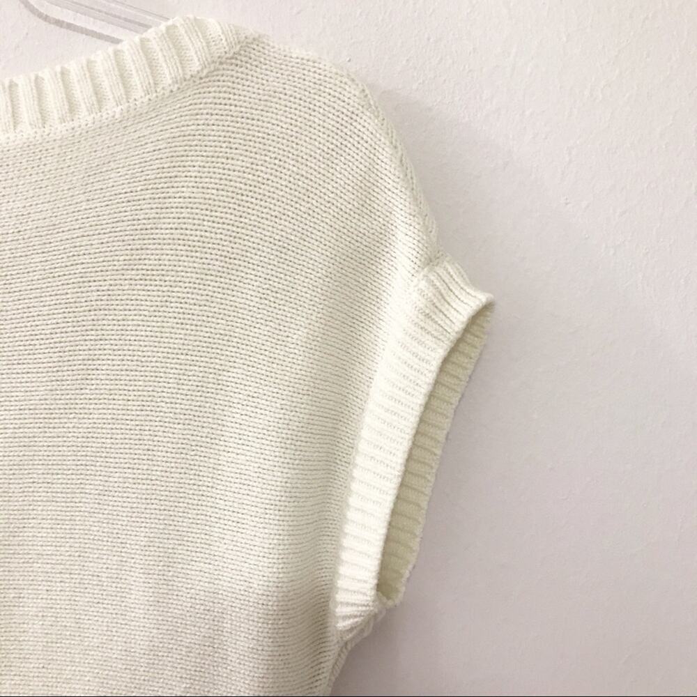 Takeout Cream / Ivory Cap Sleeve Sweater Tunic Top / Mini Dress XL - Picture 4 of 9